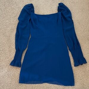 Aritzia Cobalt Blue Long Sleeve Mini Dress